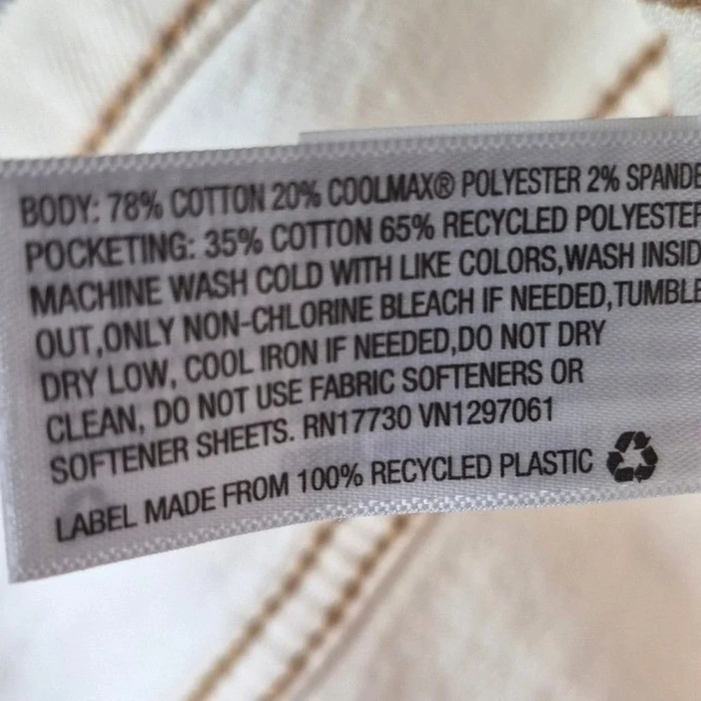 Goodfellow & Co Straight Jeans Mens 38x30 Cream NWT Coolmax Distressed Off-White